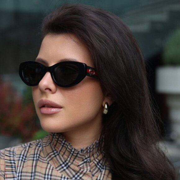 NEW GUCCI GG1862S 001 CAT EYE BLACK WOMEN SUNGLASSES GUCCI - Picture 1 of 11